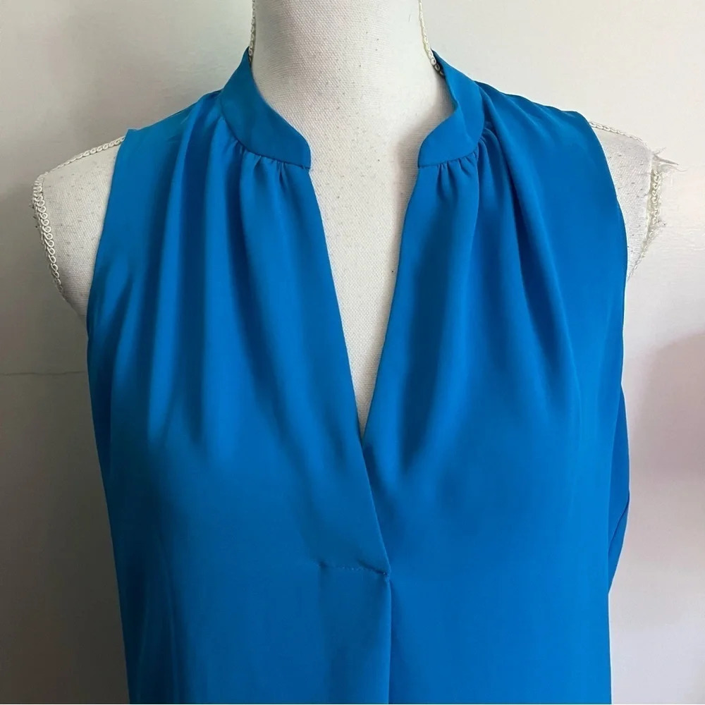 Loft Blue Split Neck Tank Top - image 2